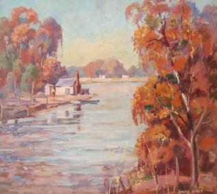 LOUIS G. SICARD (1897-1990) AUTUMN MISSISSIPPI RIVER, LOUISIANA