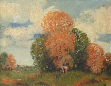 ERNEST FREDERICKS (1877-1959) AUTUMN LANDSCAPE, 16" X 20"