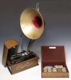 EDISON HOME MODEL CYLINDER PHONOGRAPH CYGNET HORN