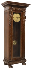 ITALIAN RENAISSANCE REVIVAL CARVED TALL CASE CLOCK
