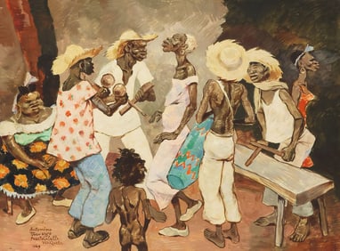 ANTONIO TRAVERSO (1900-1981) DANCERS PUERTO CABELLO, VENEZUELA
