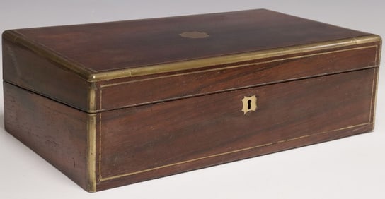 ENGLISH BRASS-BOUND WRITING SLOPE/ TRAVEL DESK