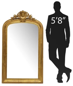 FRENCH LOUIS XV STYLE GILTWOOD MIRROR, 59.5" X 34.5"