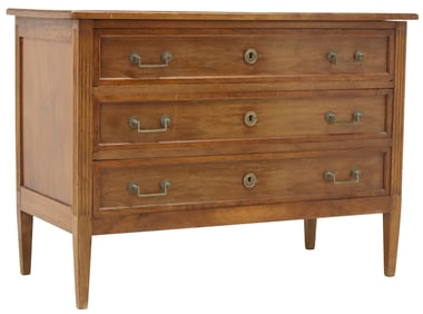 FRENCH LOUIS XVI STYLE WALNUT COMMODE