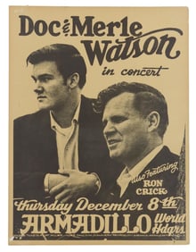 ARMADILLO WORLD HQ DOC & MERLE WATSON CONCERT POSTER