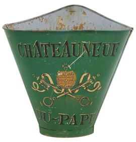 FRENCH VINEYARD PAINTED METAL GRAPE PICKER'S HOTTE