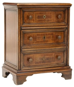ITALIAN BAROQUE STYLE PARQUETRY BEDSIDE CABINET