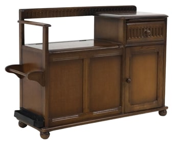 ENGLISH OAK HALL STAND TELEPHONE BENCH