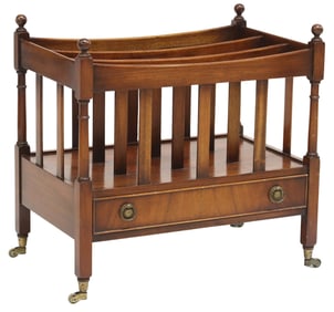 ENGLISH REGENCY STYLE MAHOGANY CANTERBURY / MAGAZINE RACK