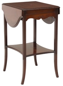 ENGLISH EDWARDIAN CARVED MAHOGANY DROP LEAF TABLE
