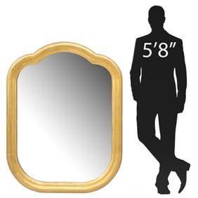 LARGE ITALIAN GILT PAINTED SHAPED MIRROR, 56.5"H