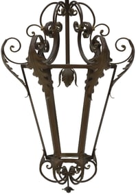 ITALIAN WROUGHT IRON HANGING LANTERN