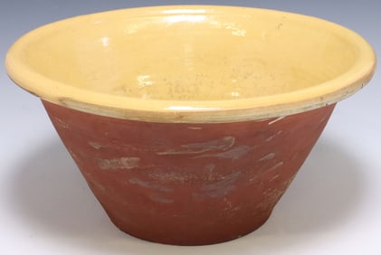 LARGE TERRACOTTA PANCHEON/ DAIRY BOWL, 19"DIAM