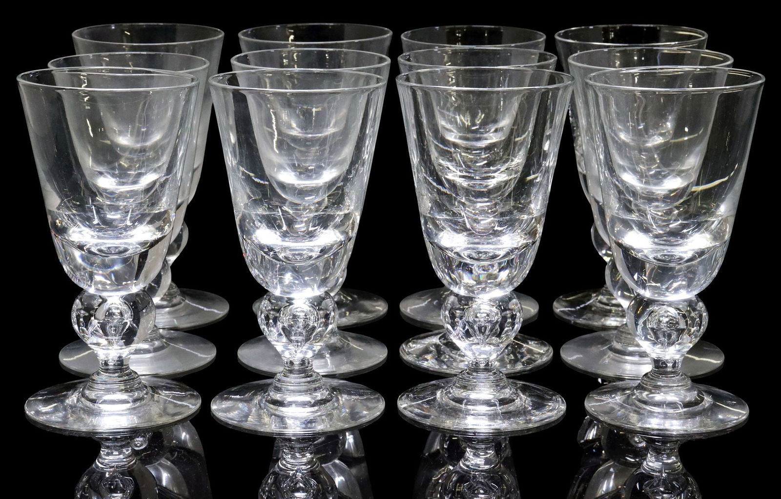 (12) STEUBEN ART GLASS '7877' TEAR DROP WATER GOBLETS (1 of 6)
