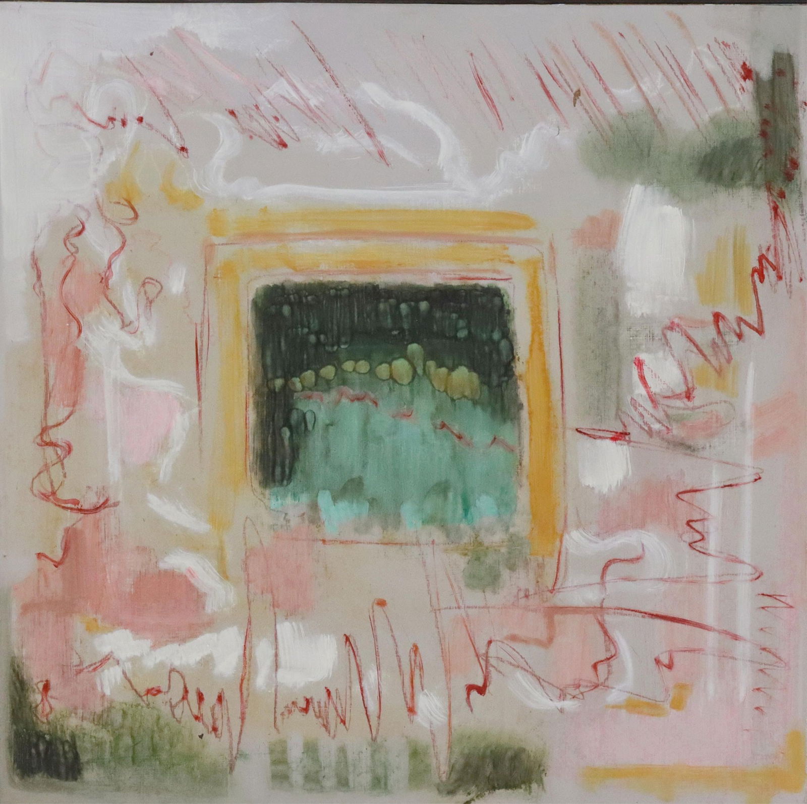 JANET LENNIE FLOHR (B.1939) MIXED MEDIA ABSTRACT (1 of 3)