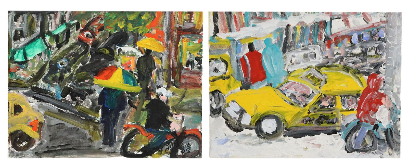 (2) ROBERT SUNDHOLM (B.1941) NYC OUTSIDER ART PAINTINGS (1 of 5)