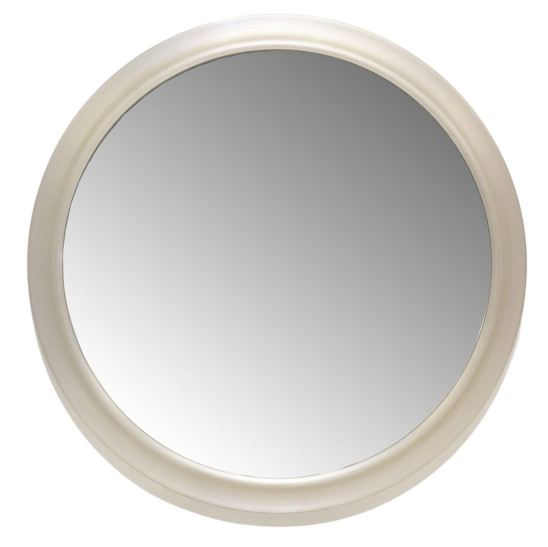 ITALIAN SILVER-TONE METAL ROUND WALL MIRROR (1 of 3)