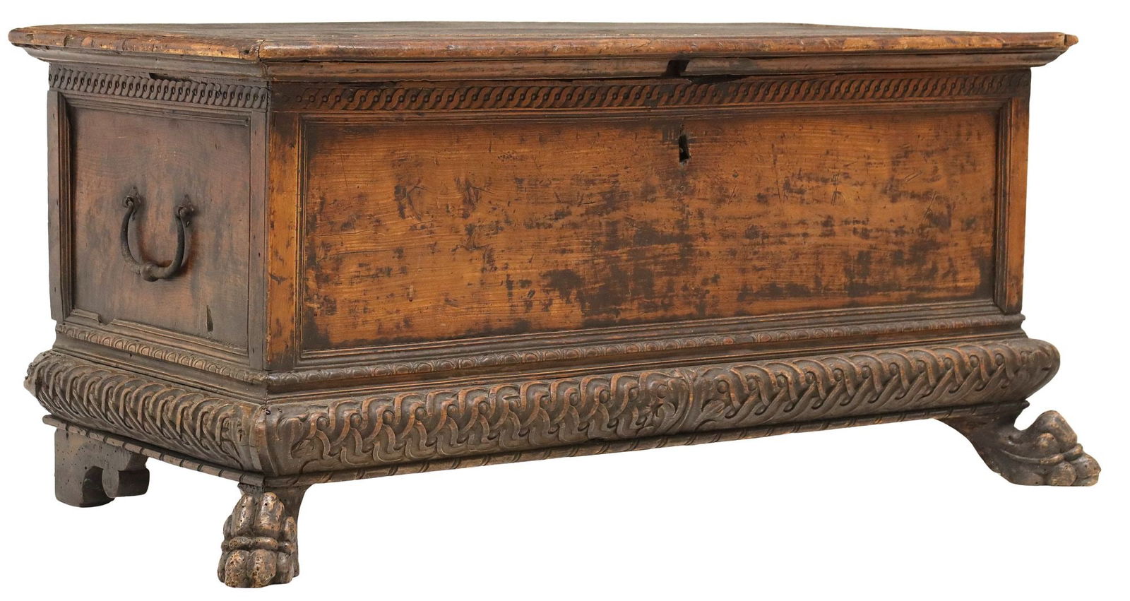 ITALIAN RENAISSANCE REVIVAL CARVED PINE CASSONE (1 of 6)