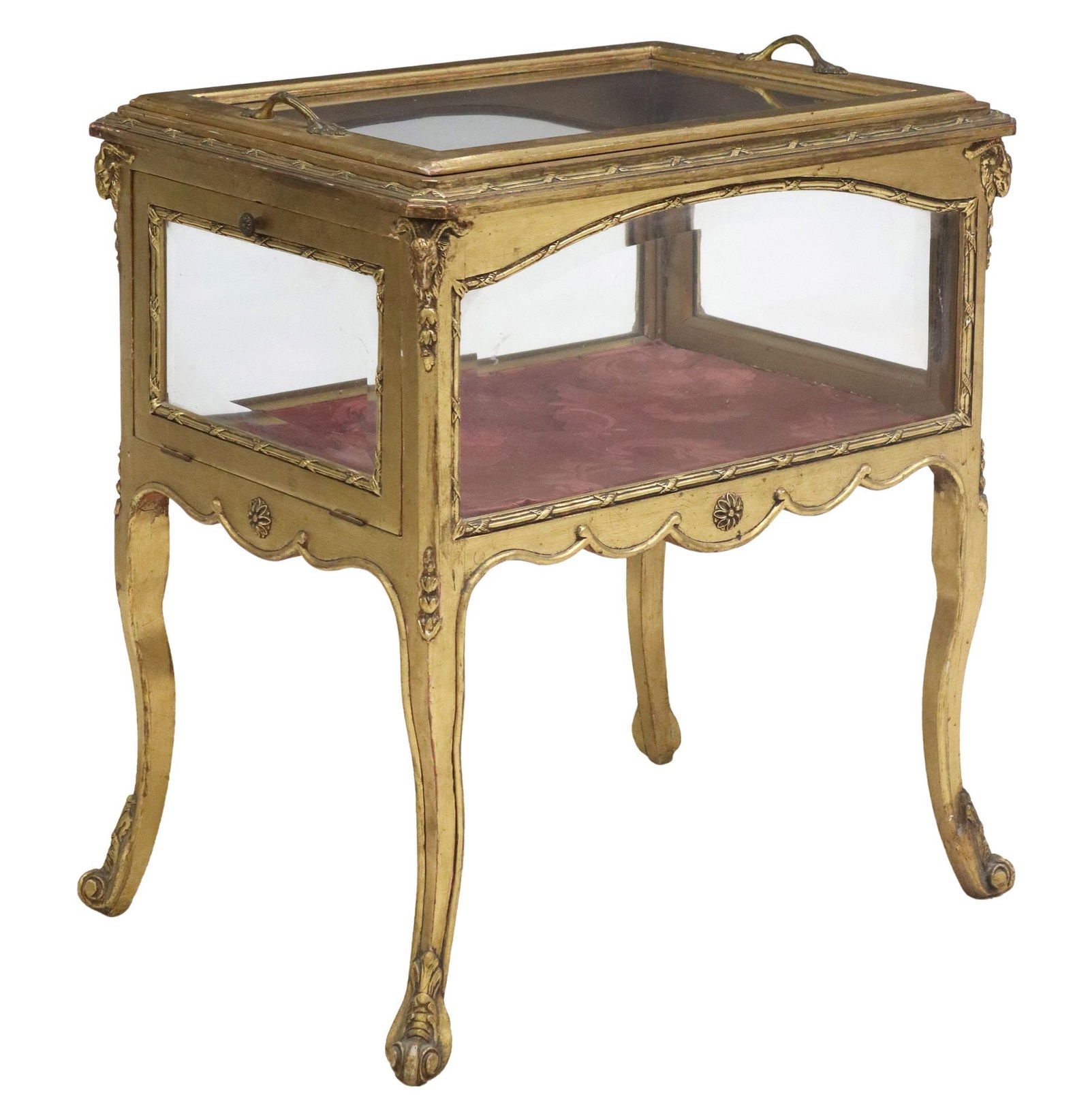 LOUIS XV STYLE GILT-PAINTED BIJOUTERIE VITRINE TABLE (1 of 5)