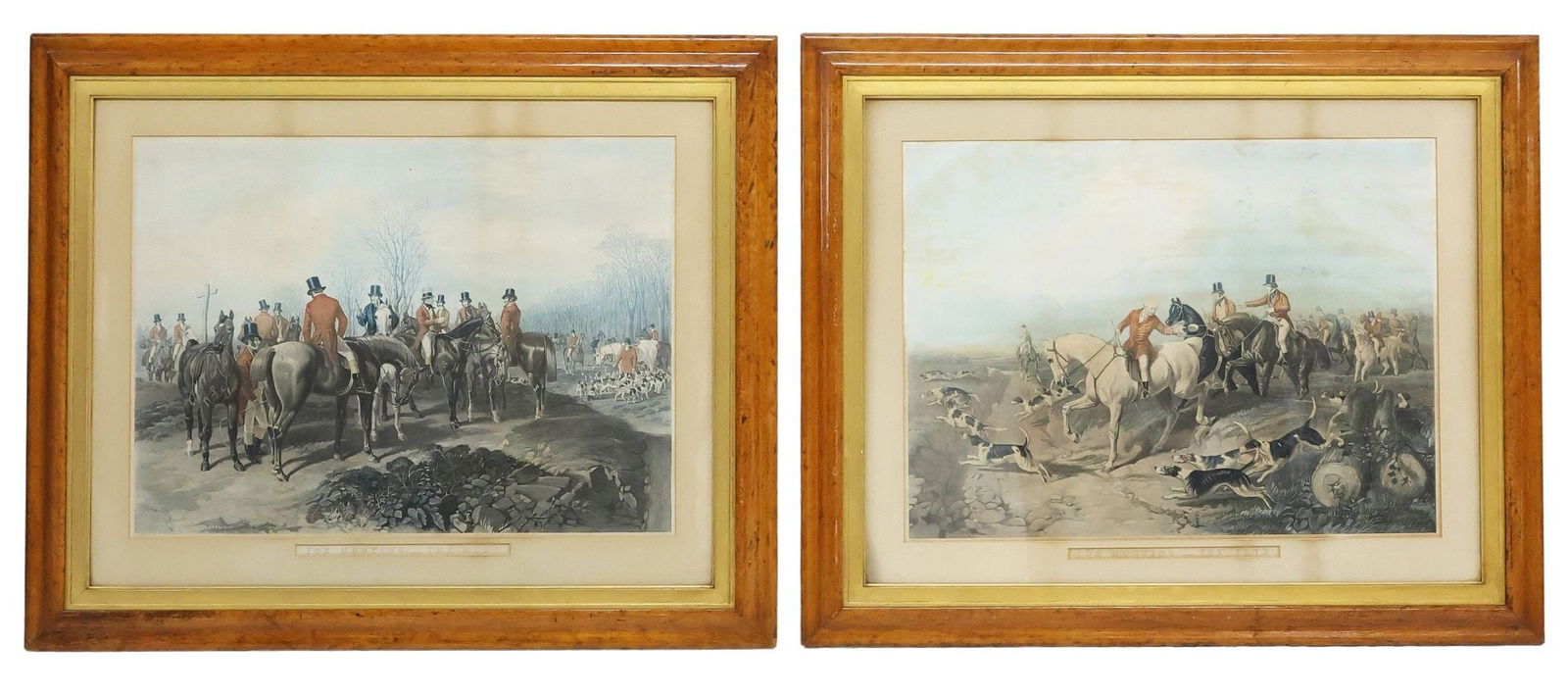(2) AFTER JOHN F. HERRING SR. (1795-1865) EQUESTRIAN FOX HUNT AQUATINTS (1 of 7)