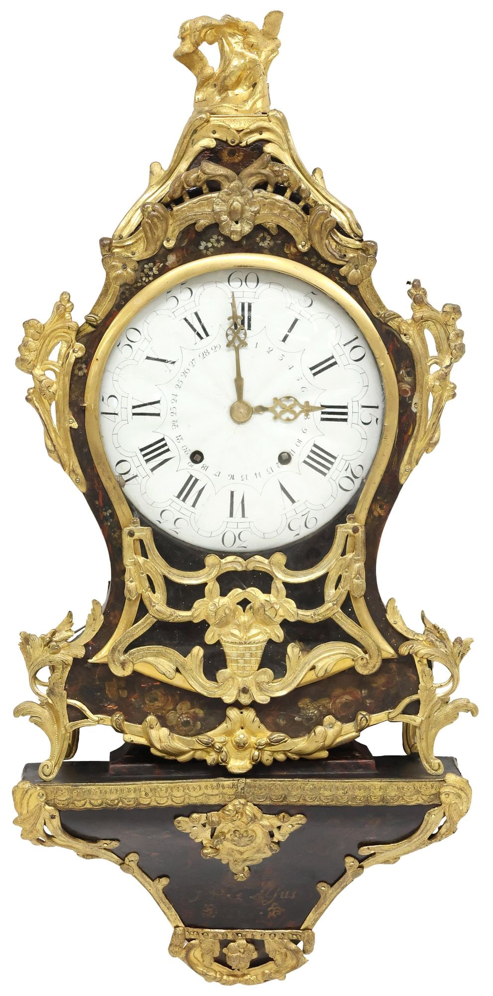 (2) IMPRESSIVE SWISS ROCOCO JACQUET-DROZ ORMOLU-MOUNTED CLOCK & BRACKET (1 of 9)