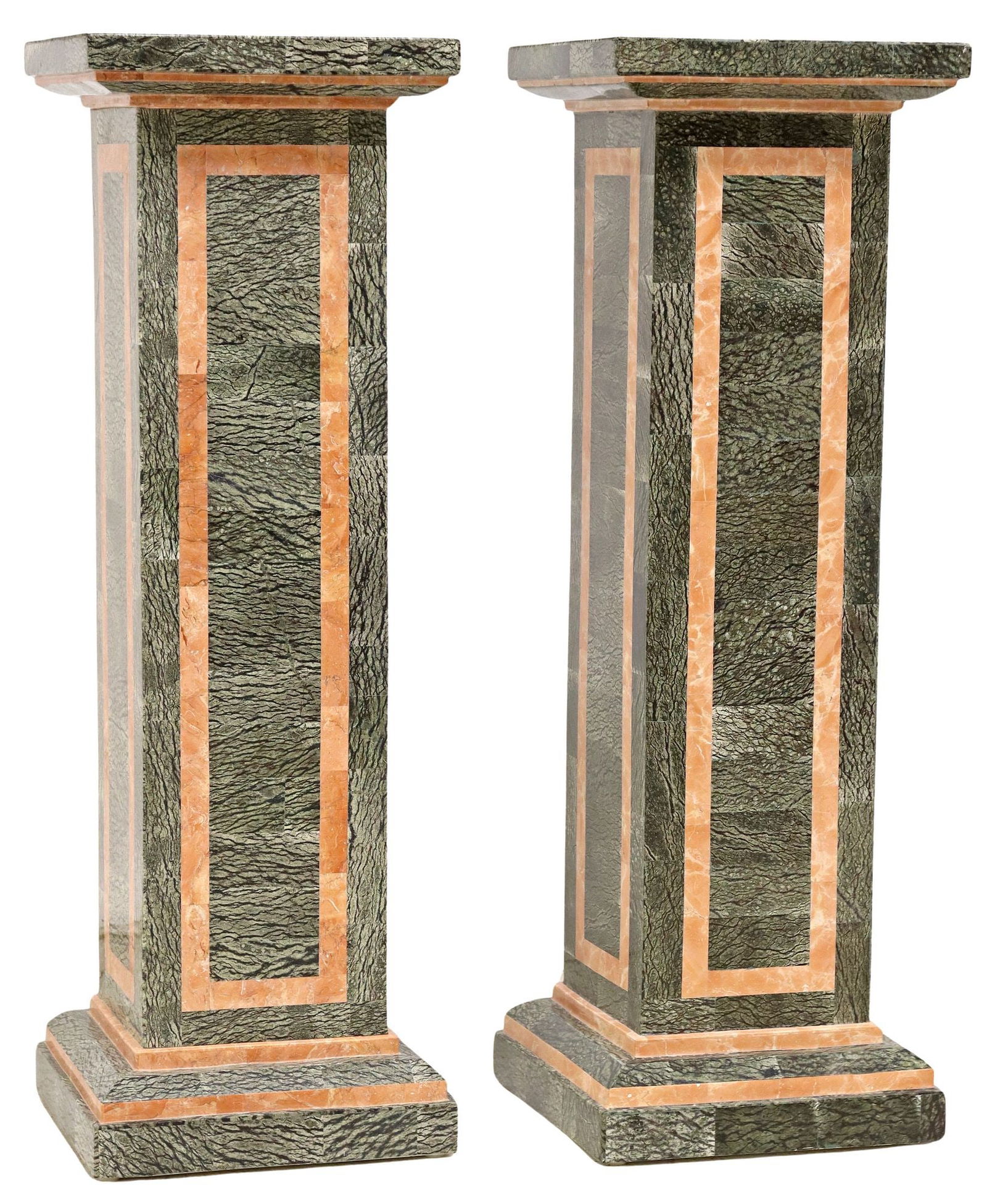 (2) LARGE NEOCLASSICAL STYLE TESSELLATED MARBLE PEDESTALS (1 of 4)