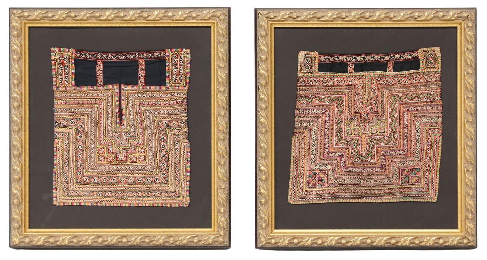 (2) FRAMED CHINESE MIAO EMBROIDERED TEXTILE PANELS (1 of 4)