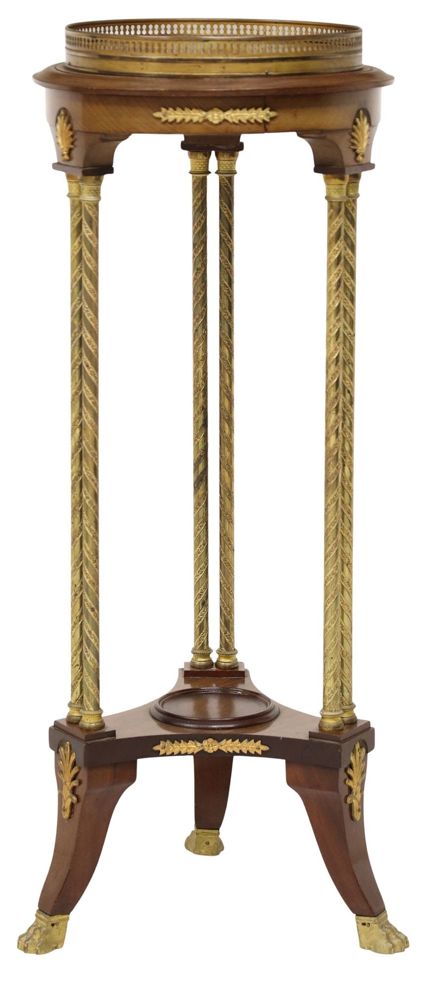 FRENCH EMPIRE STYLE GILT-METAL & MAHOGANY SELLETTE (1 of 4)