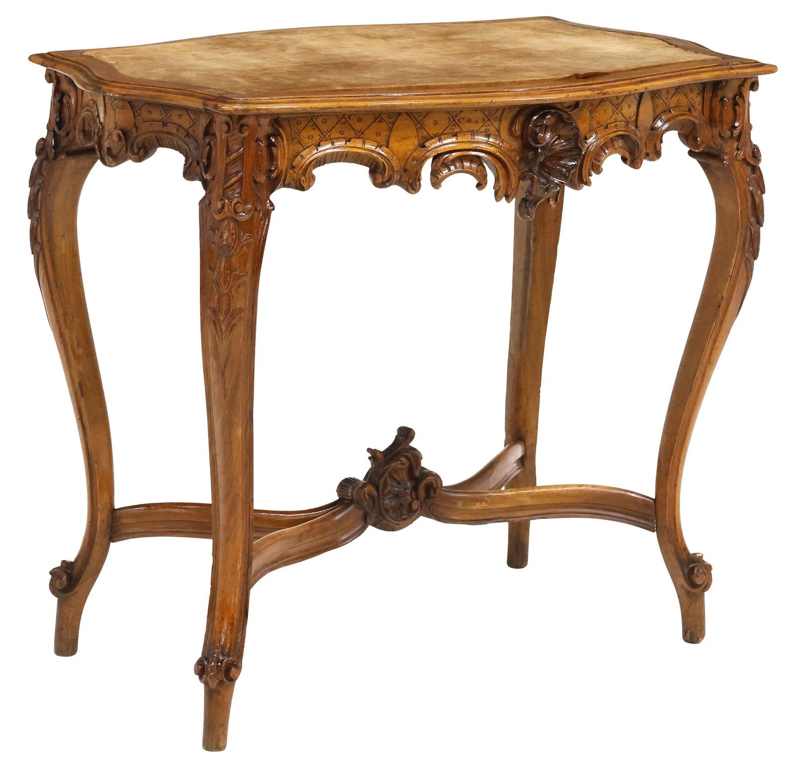 LOUIS XV STYLE HIGHLY CARVED MAHOGANY SALON TABLE (1 of 4)