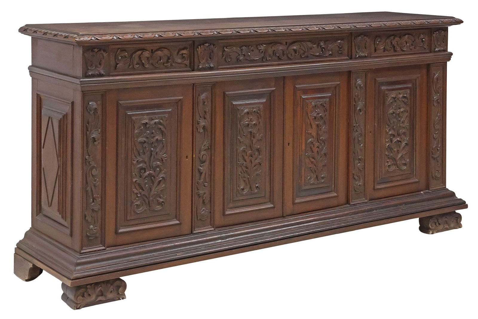 ITALIAN RENAISSANCE REVIVAL CARVED WALNUT SIDEBOARD (1 of 6)