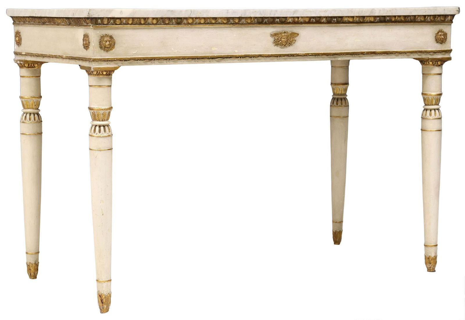 ITALIAN NEOCLASSICAL PARCEL GILT & CREAM-PAINTED CONSOLE TABLE (1 of 5)