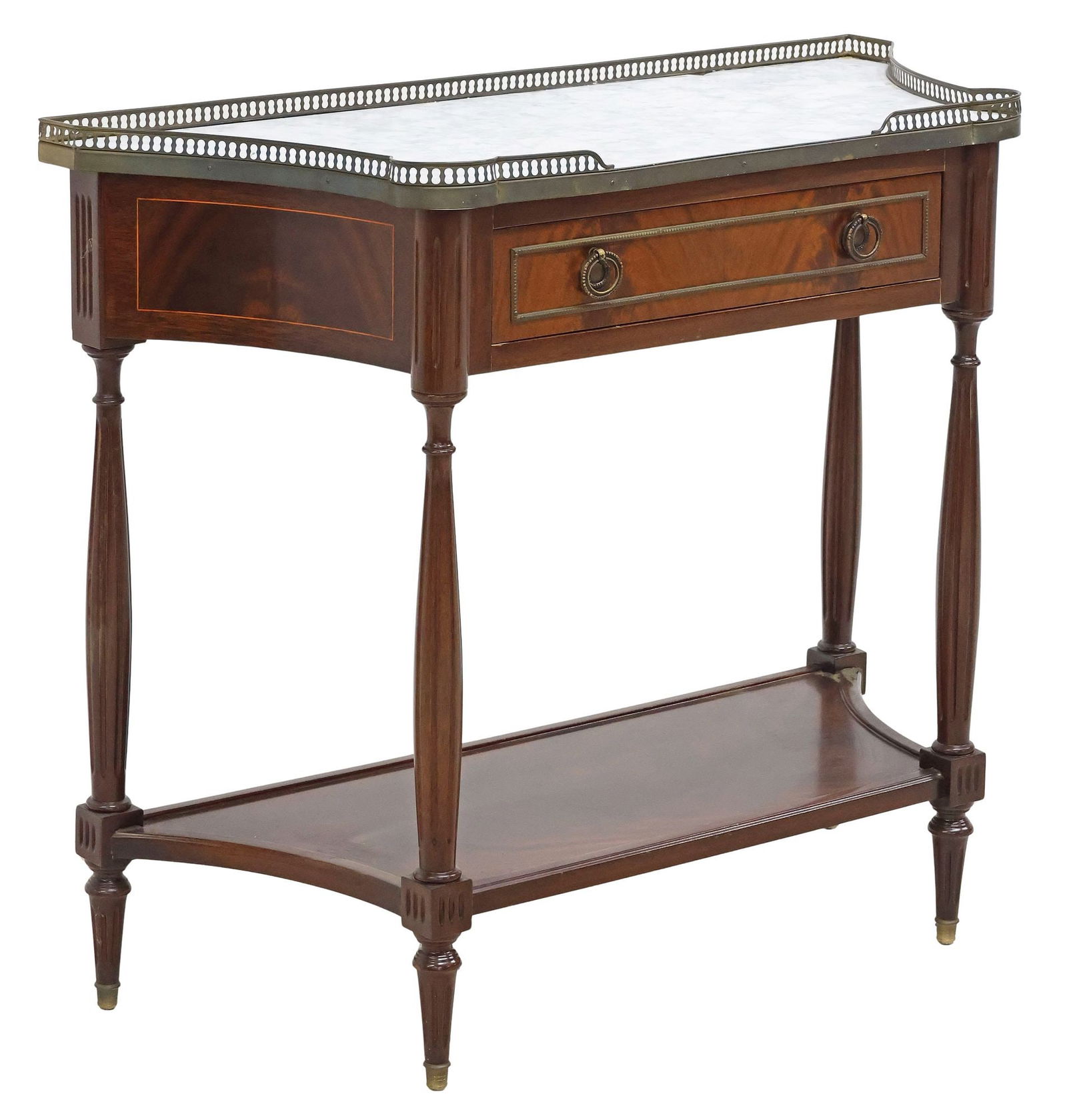 FRENCH LOUIS XVI STYLE MARBLE-TOP MAHOGANY SERVER (1 of 6)