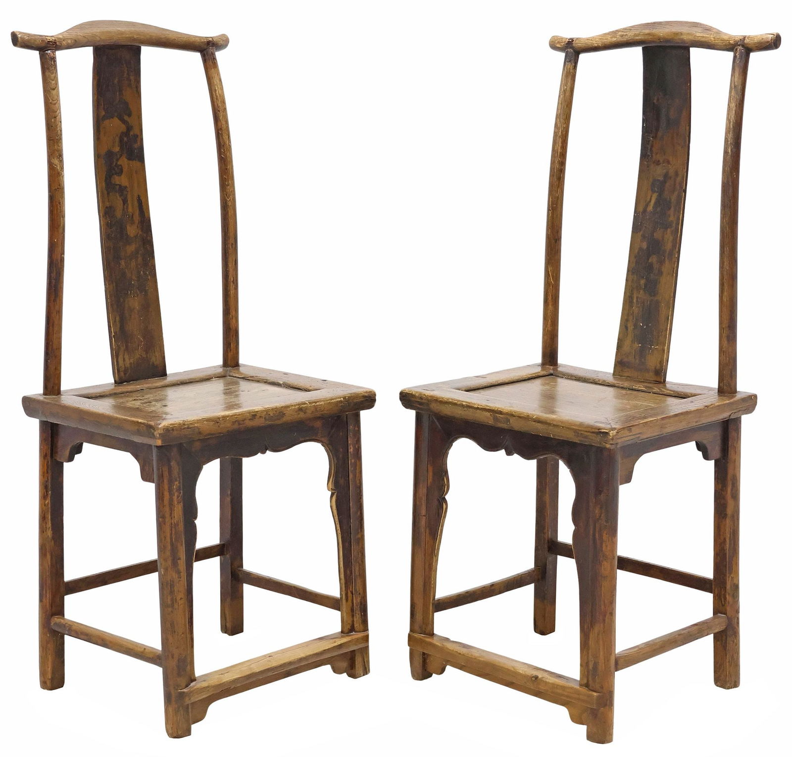 (2) CHINESE YOKE-BACK HARDWOOD SIDE CHAIRS (1 of 4)