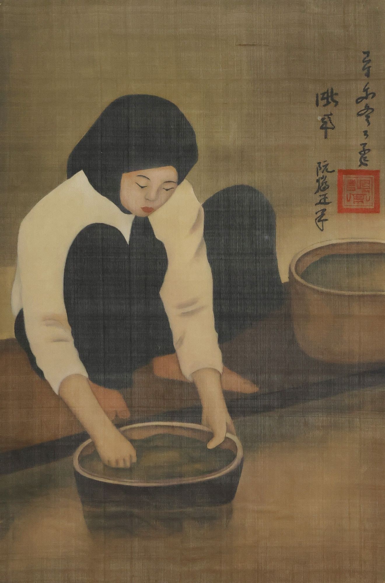 AFTER NGUYEN PHAN CHANH (1892-1984) WOMAN WASHING VEGETABLES (1 of 4)