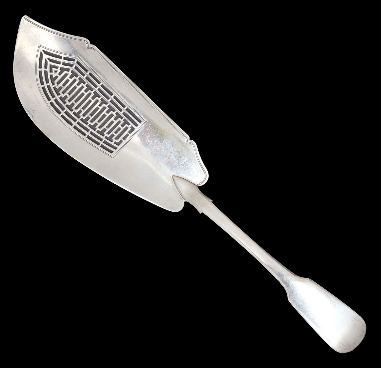 ENGLISH GEORGE III STERLING SILVER FIDDLE PATTERN FISH SLICE (1 of 4)