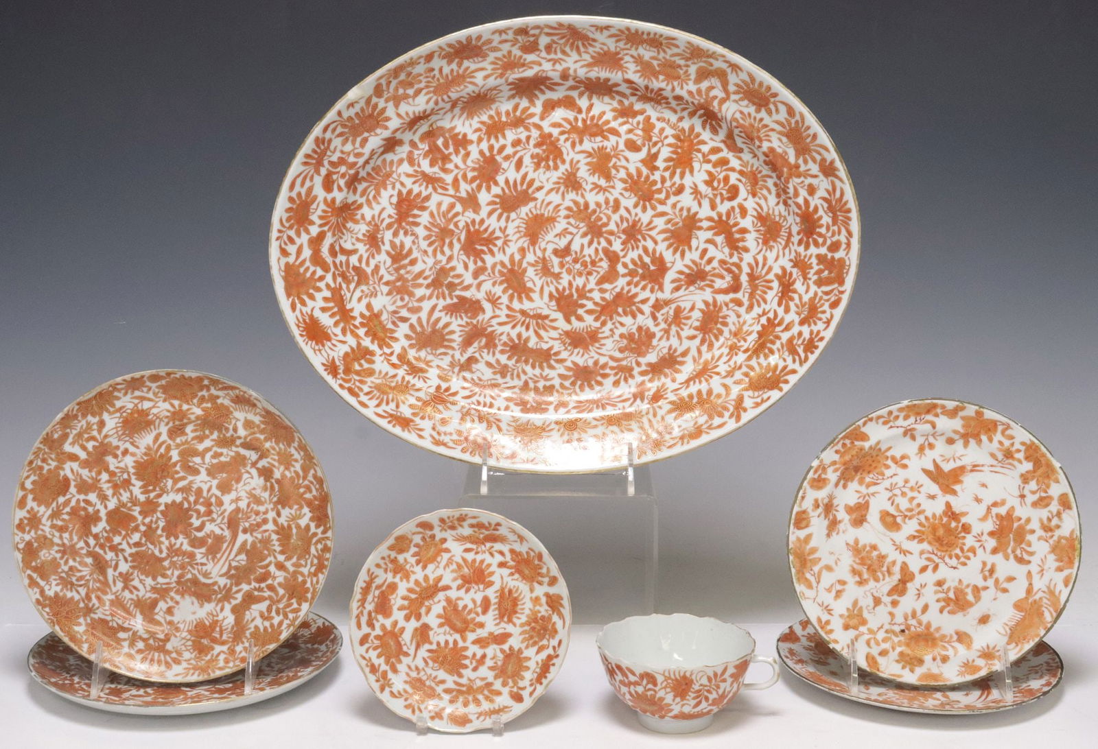 (7) CHINESE EXPORT 'SACRED BIRD & BUTTERFLY' TABLE ARTICLES (1 of 5)