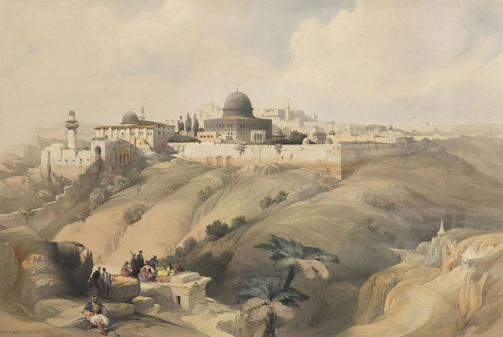 AFTER DAVID ROBERTS (1796-1864) ORIENTALIST LITHOGRAPH JERUSALEM (1 of 4)