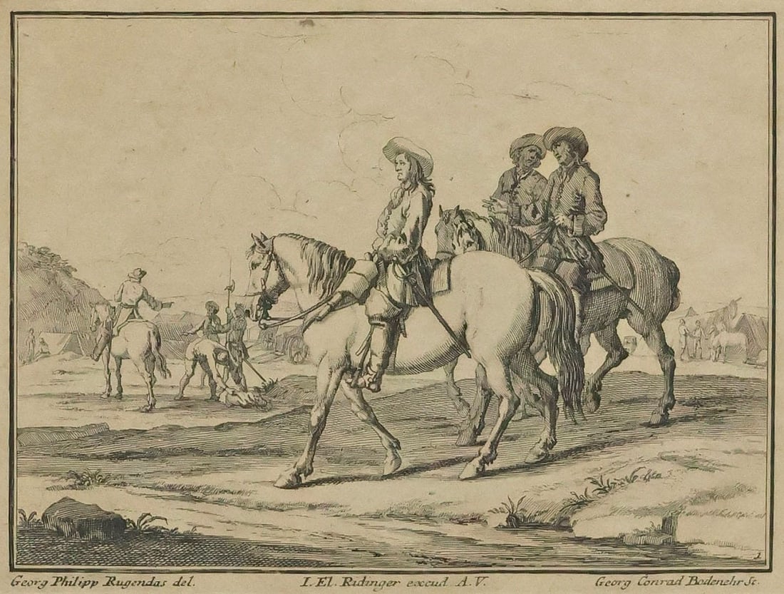 AFTER GEORG PHILIPP RUGENDAS I ENGRAVING CAVALRY SOLDIERS (1 of 5)