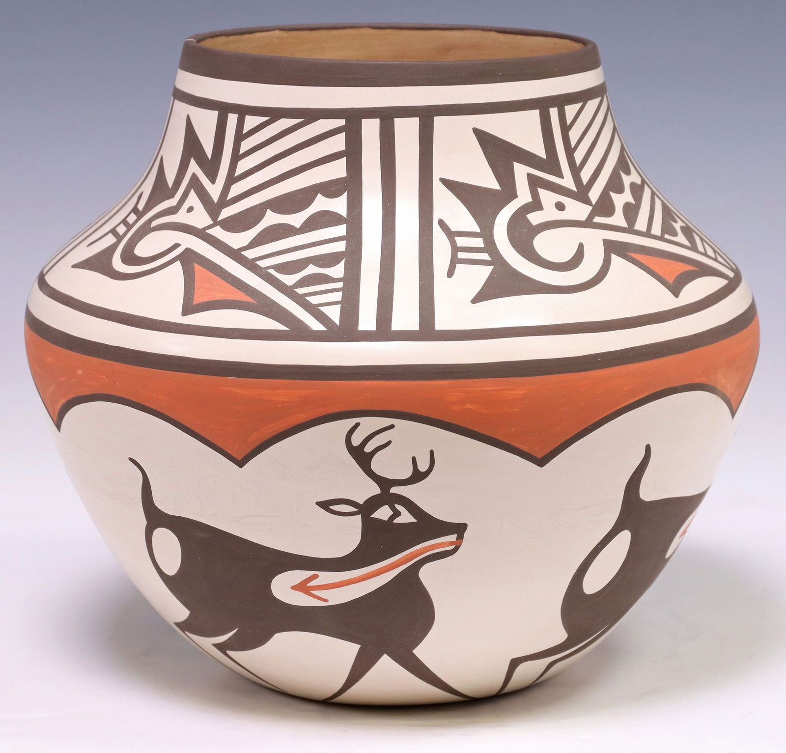 ALAN E. LASILOO (B.1969) ZUNI PUEBLO POTTERY JAR (1 of 5)