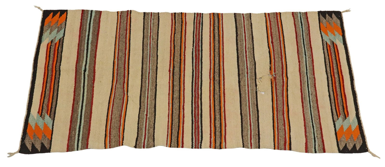 NATIVE AMERICAN NAVAJO STRIPED WOOL DOUBLE-SADDLE BLANKET (1 of 3)