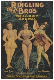 FRAMED POSTER PRINT RINGLING BRO'S AERIAL ARTISTS