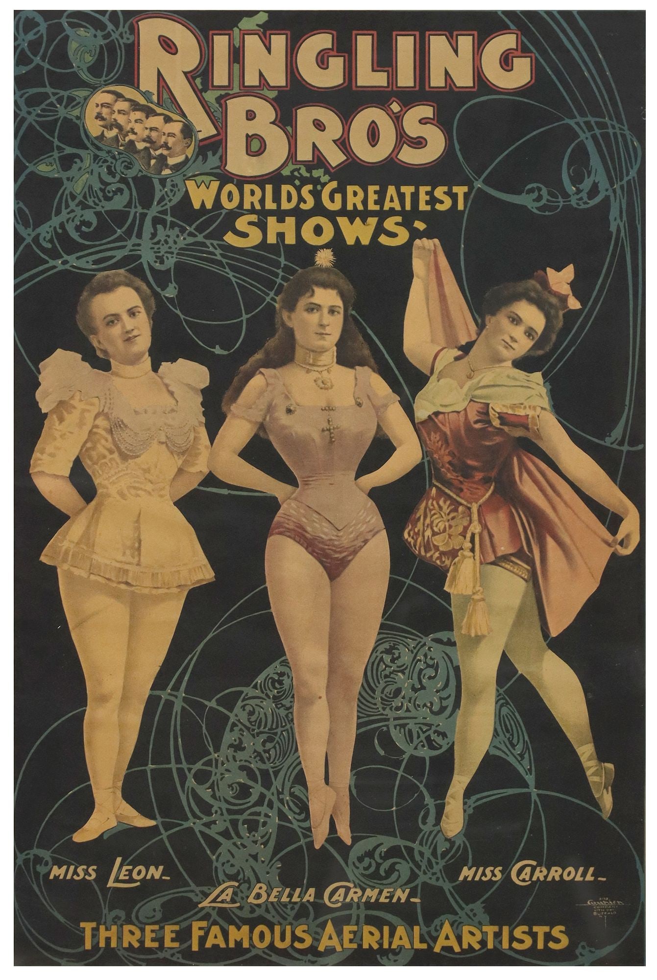 FRAMED POSTER PRINT RINGLING BRO'S AERIAL ARTISTS (1 of 4)