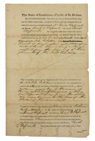 HISTORICAL RECORD: SLAVE BILL OF SALE, LOUISIANA, 1845