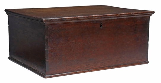 LARGE ENGLISH OAK BIBLE BOX, 18TH/ 19TH C.