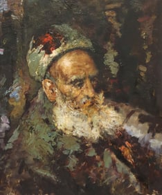 CONSTANTINO LAGANO (B.1922) OIL PAINTING, EXPRESSIONIST MALE PORTRAIT