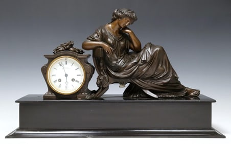 FRENCH NEOCLASSICAL FIGURAL MANTEL CLOCK