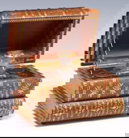 FRENCH NOVELTY MUSICAL TROMPE L'OEIL BOOK DECANTER CASE