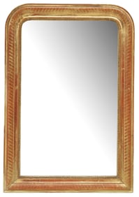 FRENCH LOUIS PHILIPPE PERIOD STRIPED GILTWOOD MIRROR
