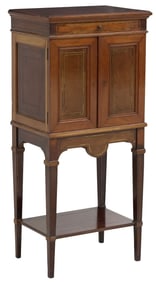 FRENCH LOUIS XVI STYLE MAHOGANY STATIONERY CABINET ON STAND