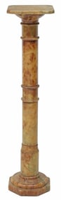 ITALIAN VARIEGATED STONE COLUMNAR PEDESTAL/ PLANT STAND